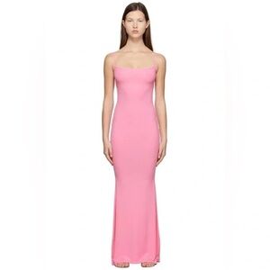 SKIMS Pink Slim Spaghetti-Strap Maxi Dress